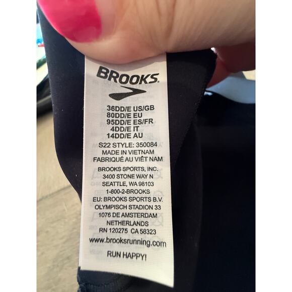 Brooks Women's Black Crossback 2.0 Sports Bra Size 36 DD - Picture 8 of 8